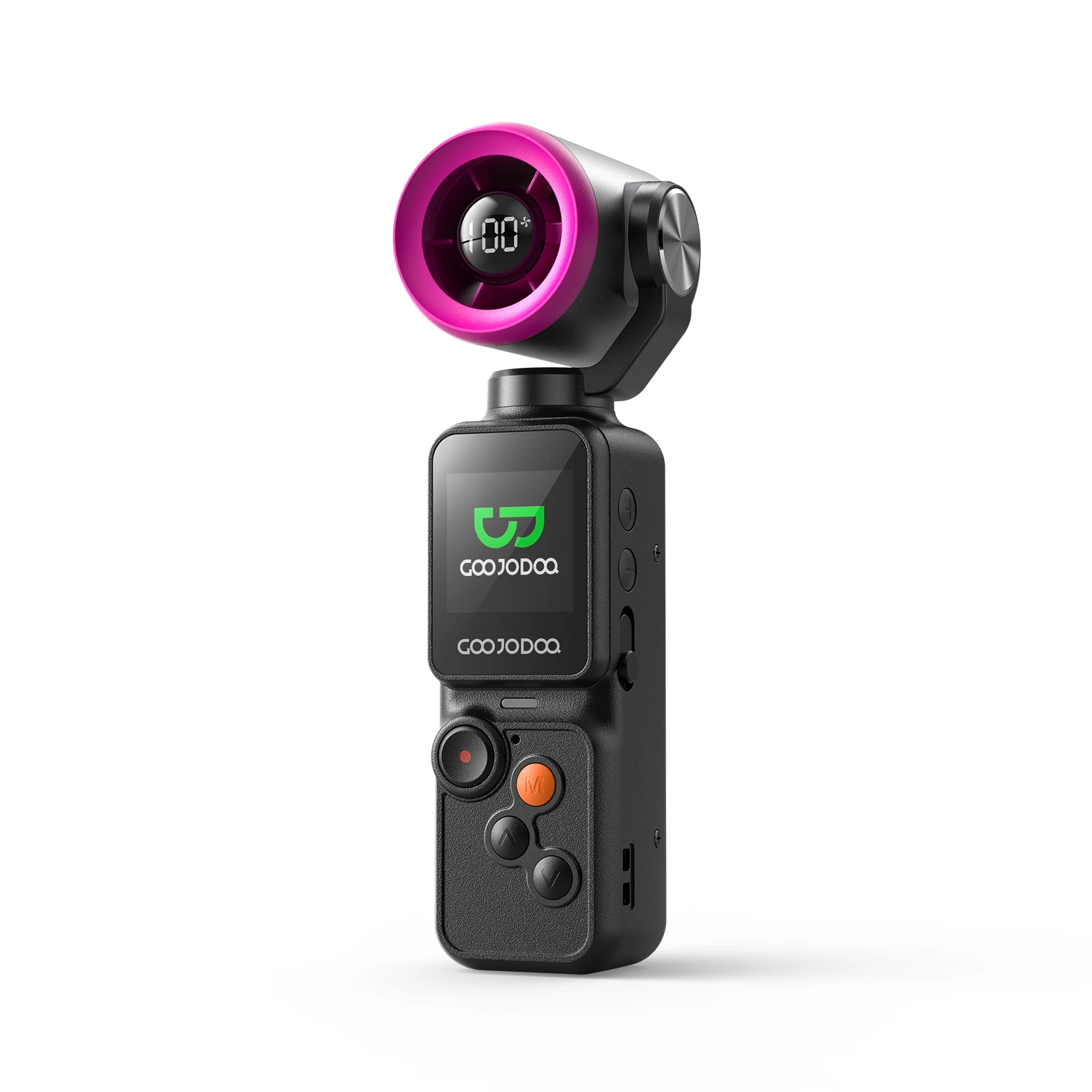 GOOJODOQ GFS025 Quạt Cầm Tay Camera Xoay 180° | Màn Hình 1.3 Inch | Chụp Ảnh & Quay Video